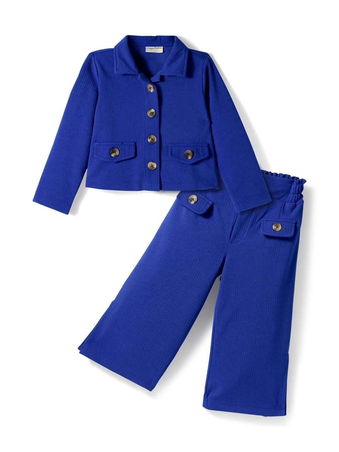 CrayonFlakes Girls Shirt Collar Top With Pyjamas