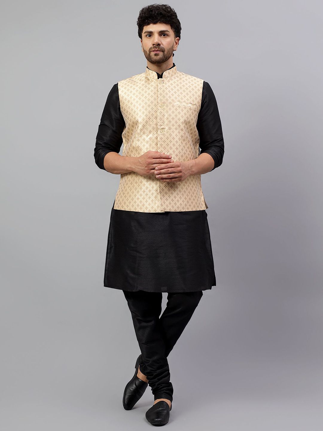 Latest Chikan Garments Men Ethnic Motifs Woven Design Nehru Jackets