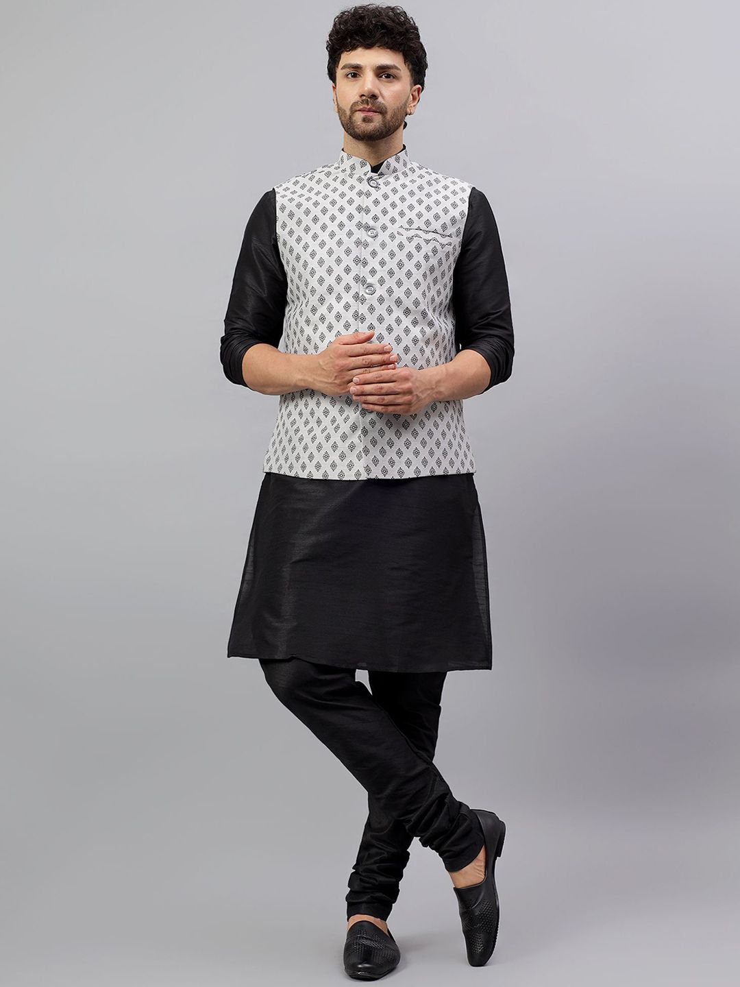 Latest Chikan Garments Men Ethnic Motifs Printed Nehru Jackets