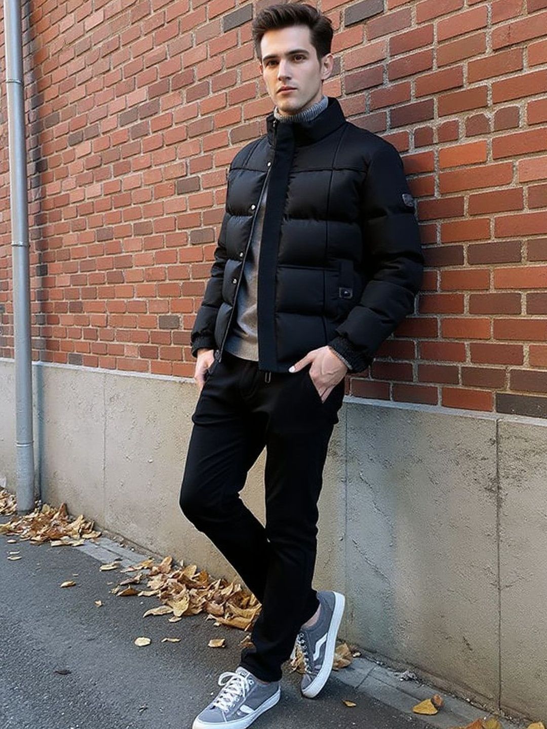 HERE&NOW Men Insulator Mock Collar Puffer Jacket