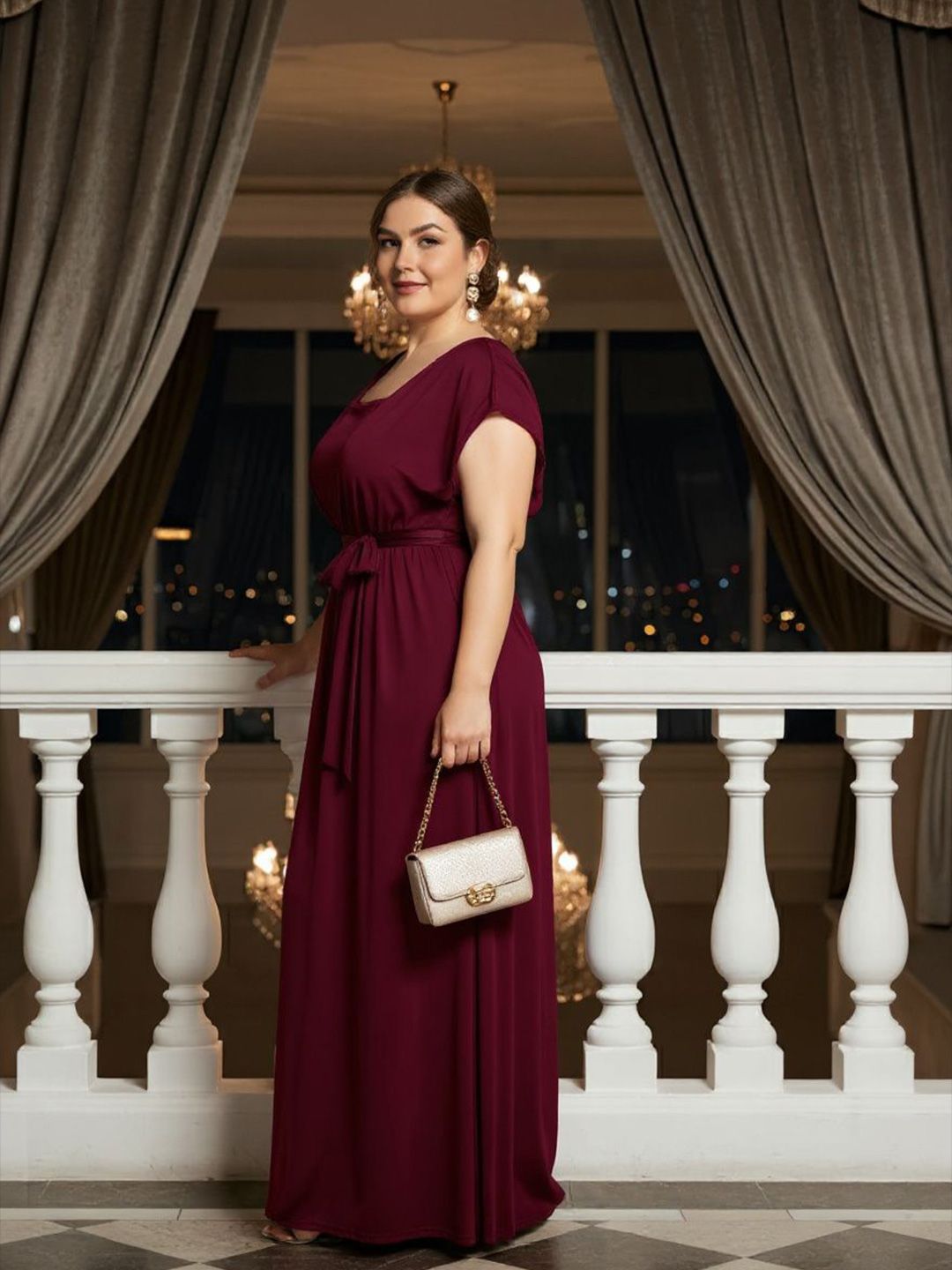 Buy DressBerry Curve Women Kimono Sleeve Wrap Maxi Dress - Dresses for Women  37330952 | Myntra