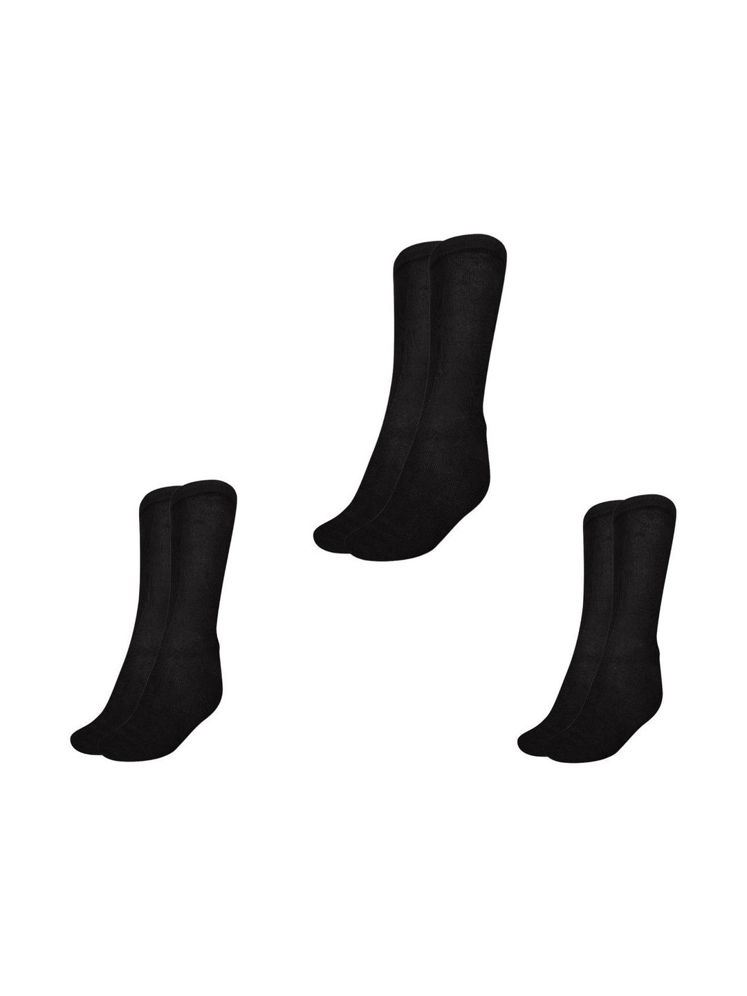 MUKHAKSH Men Pack Of 3 Solid Calf -Length Socks