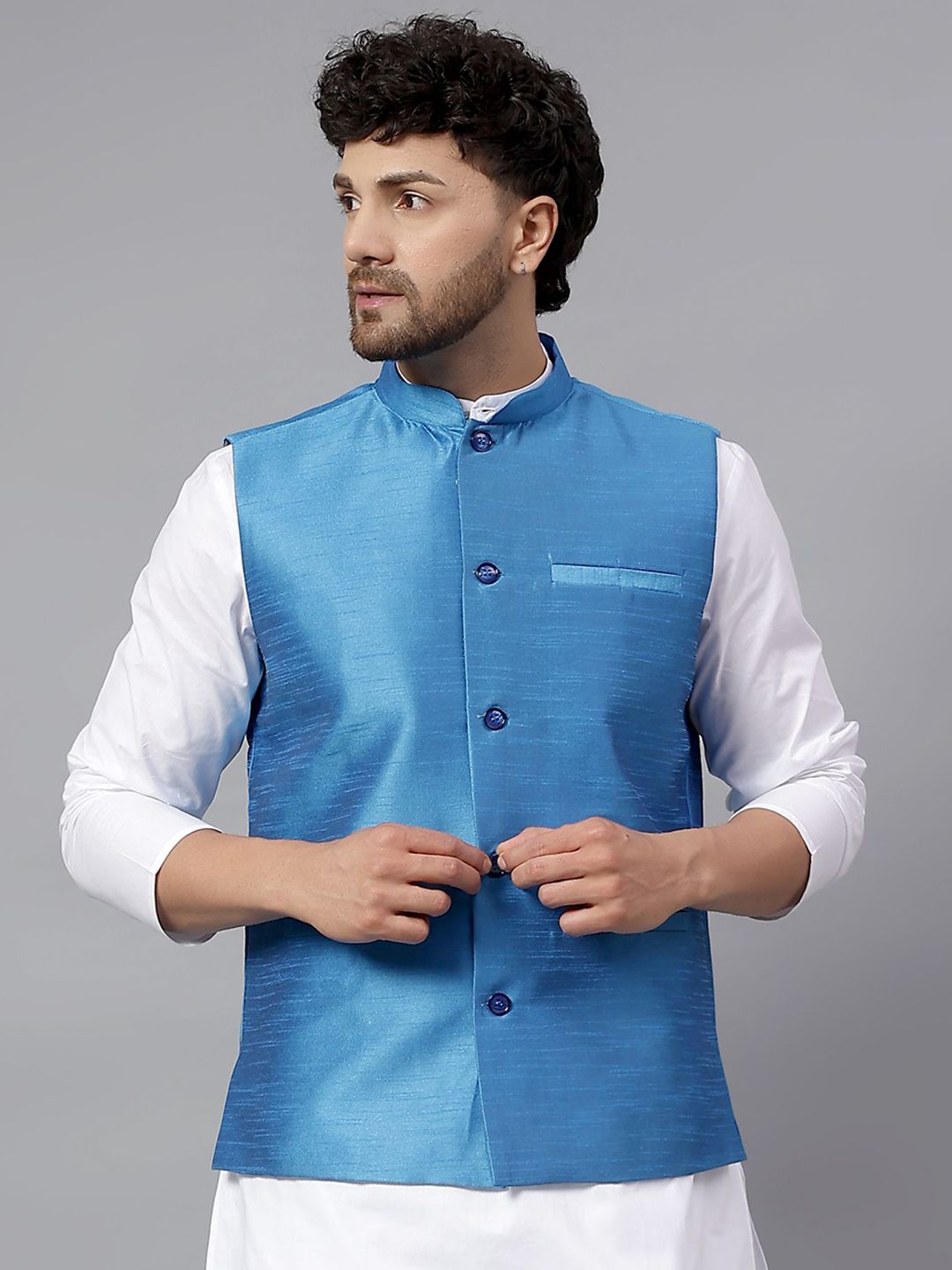Latest Chikan Garments Men Mandarin Collar Ethnic Nehru Jackets