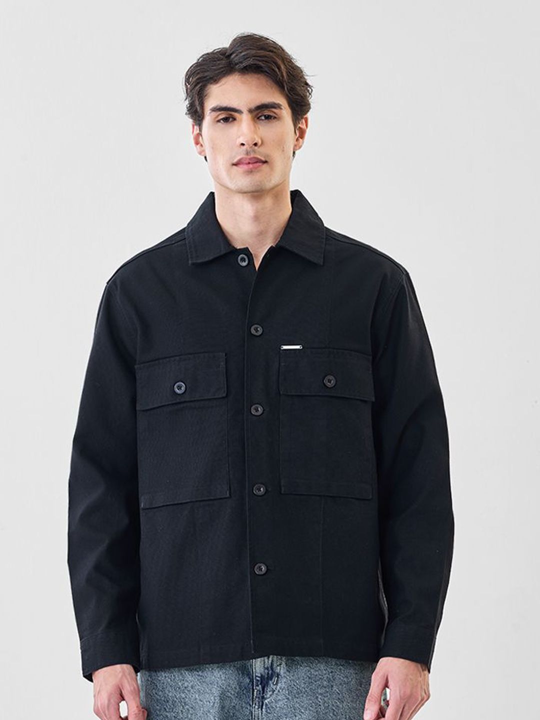 Snitch Men Spread Collar Solid Tailored Jacket