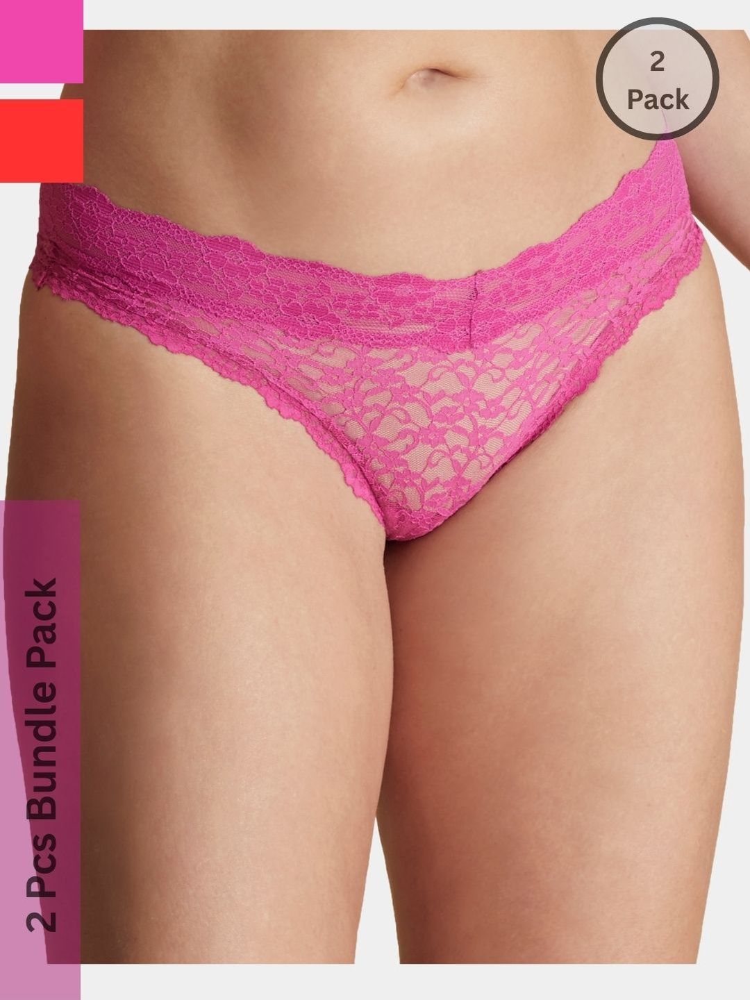 BE IN LOVE Women Anti Bacterial Pack of 2 Low-Rise Bikini Briefs