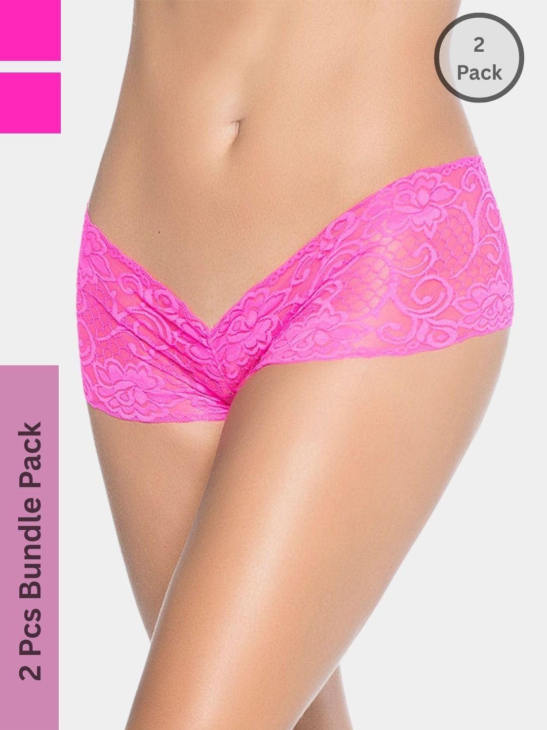 BE IN LOVE Pack Of 2 Self Design Low-Rise Hipster Briefs