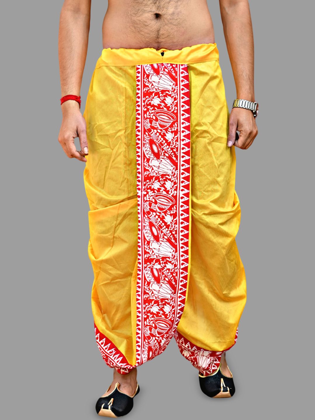 Krishiv Lifestyle Men Printed Silk Dhotis