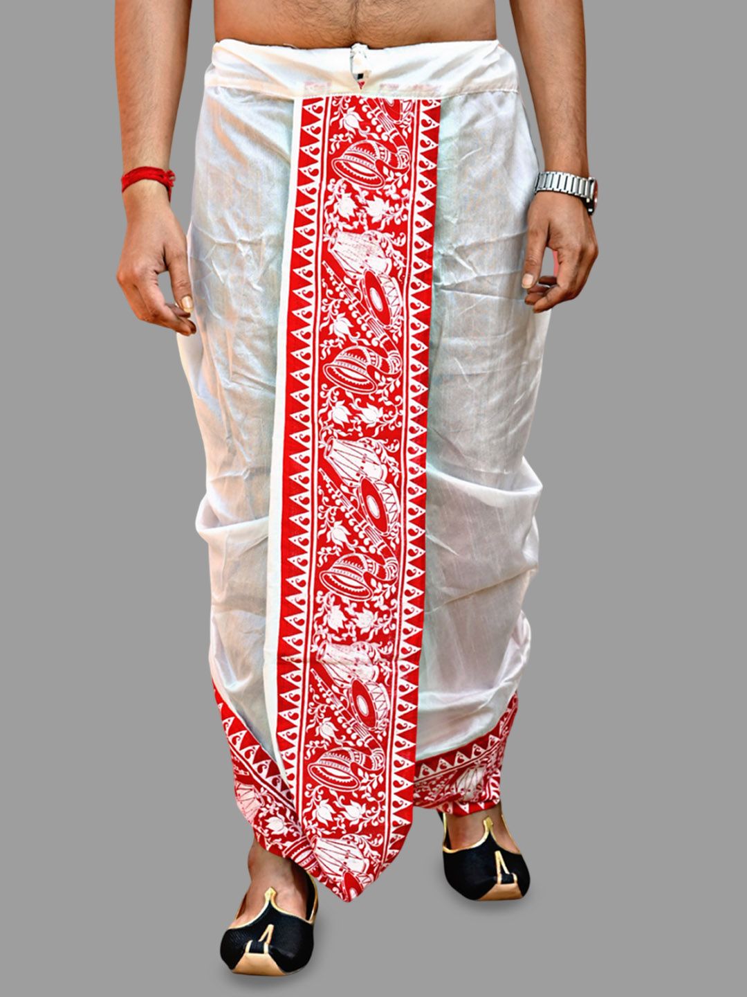 Goodstuff Men White Silk Dhotis