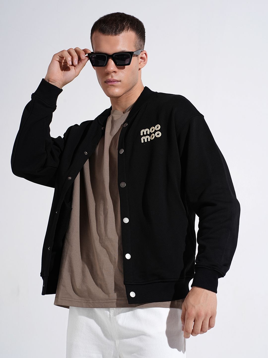SHOWOFFFF Men Typography Lightweight Outdoor Open Front Jacket