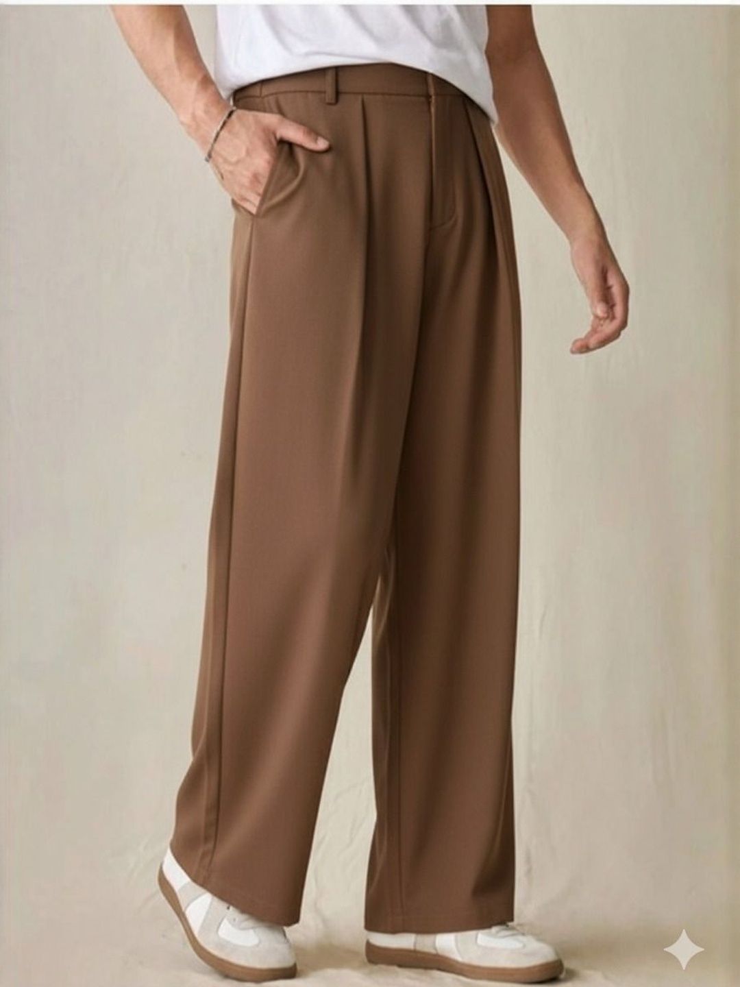 BROADSTAR Men Smart Loose Fit Mid-Rise Korean Pants