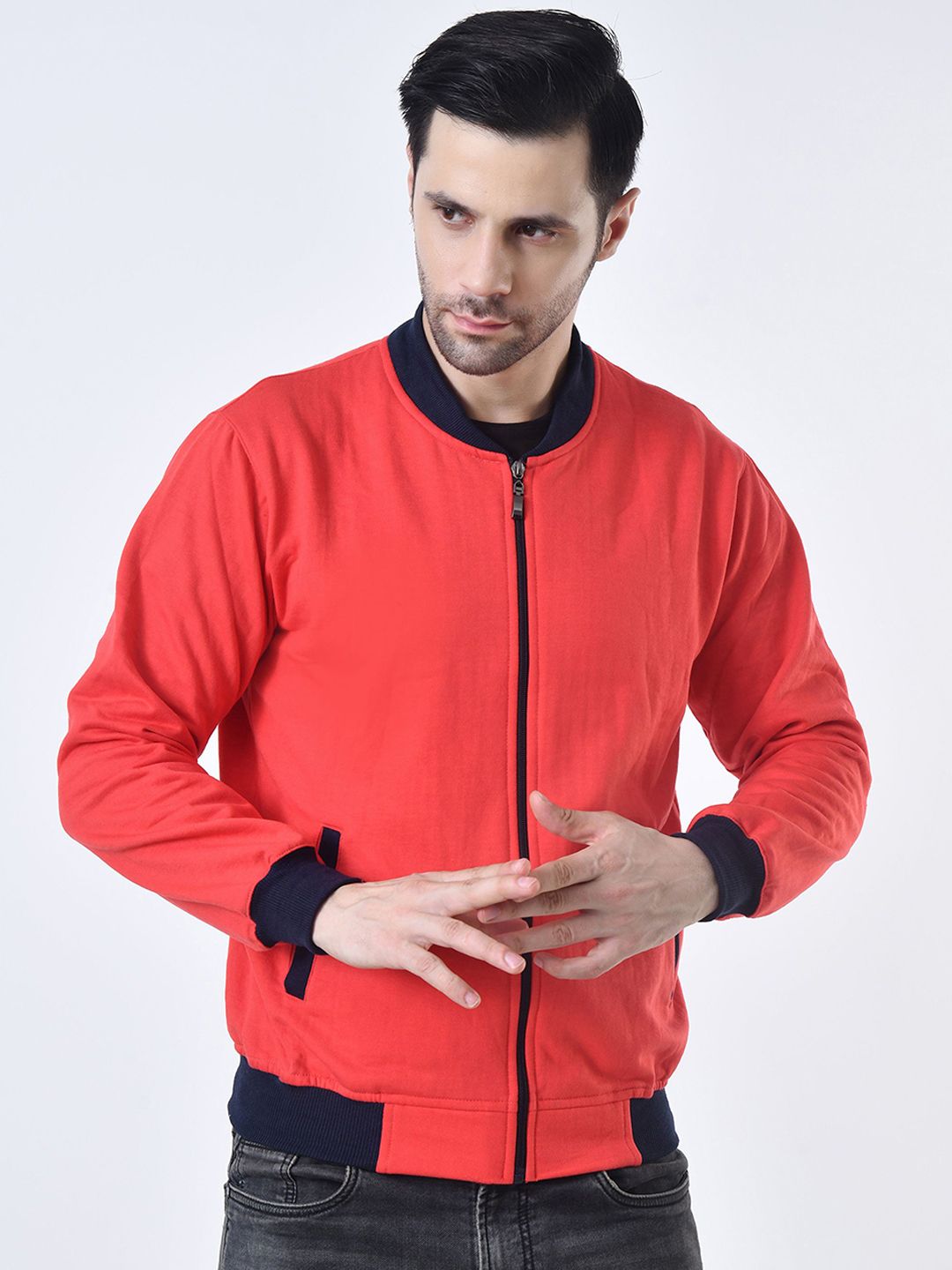 BAESD Men Stand Collar Solid Lightweight Bomber Jacket