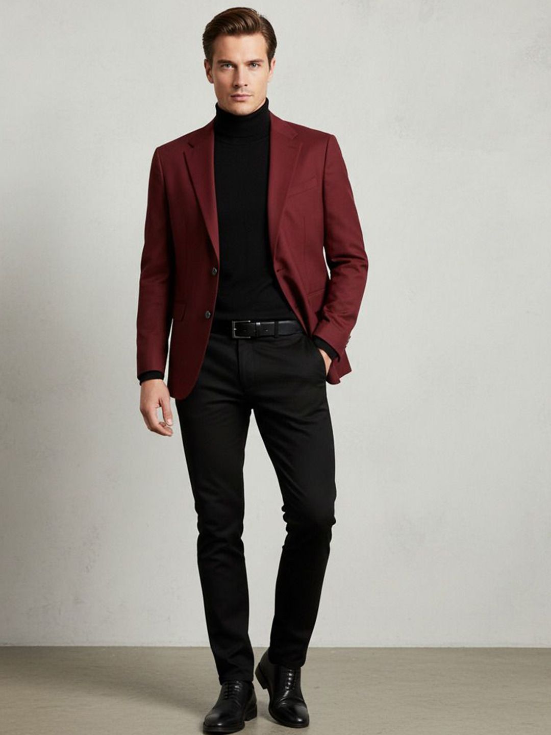 INVICTUS Men Solid Single Breasted Double Vent Formal Blazer