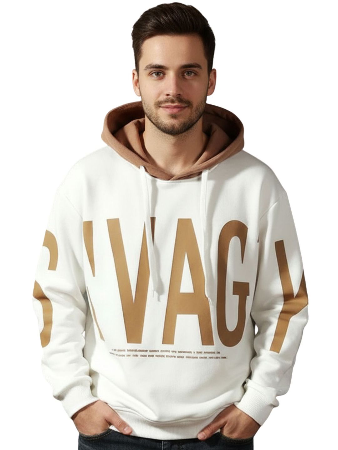 Mast & Harbour Men Regular Fit Printed Hooded Sweatshirt
