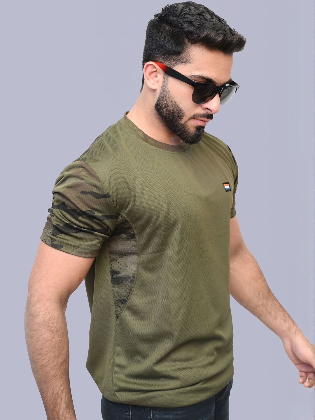 Para Trooper Camouflage Printed Round Neck Regular Fit T-shirt