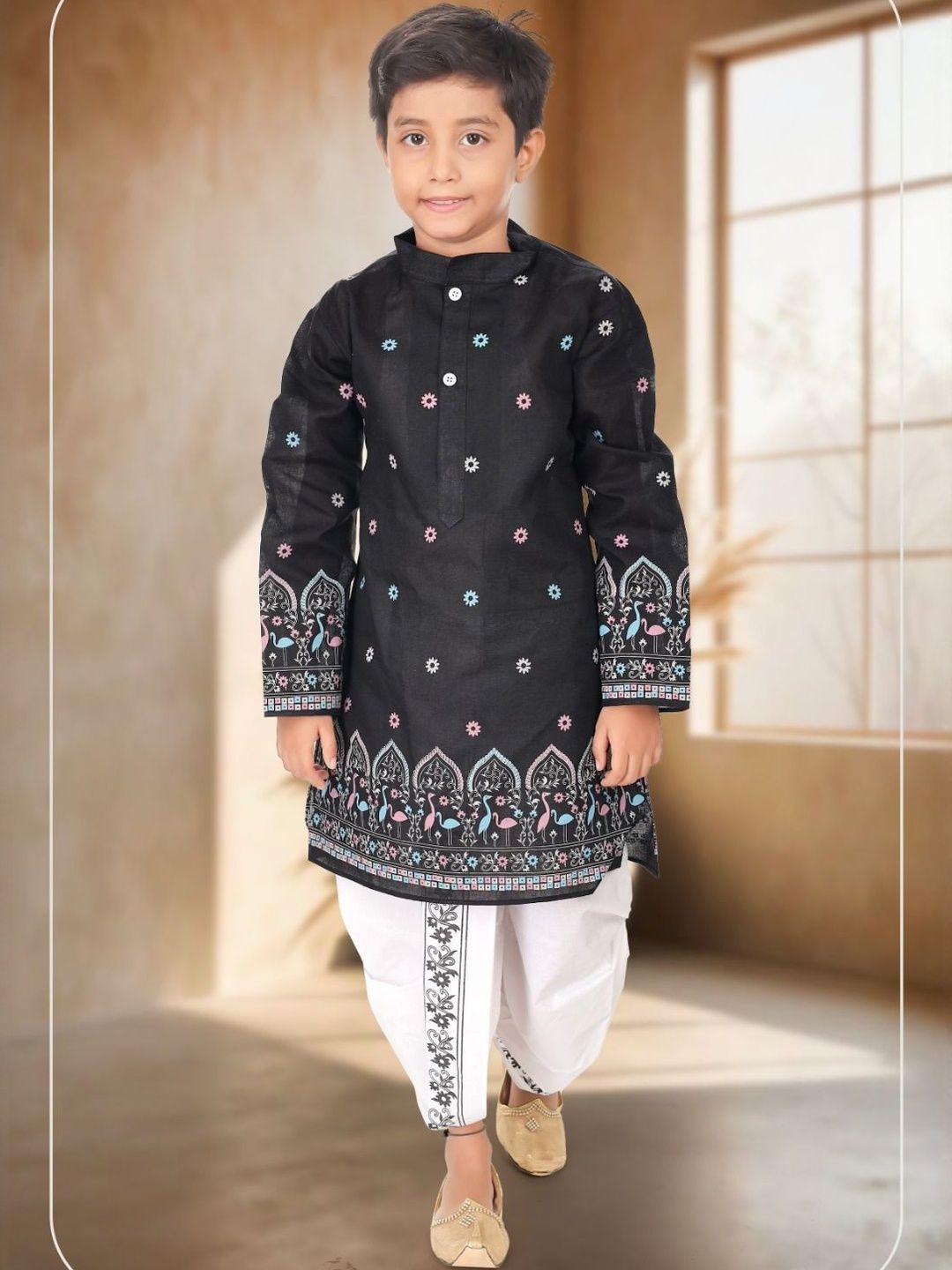 NEW GEN Boys Ethnic Motifs Printed Kurta with Dhoti Pants