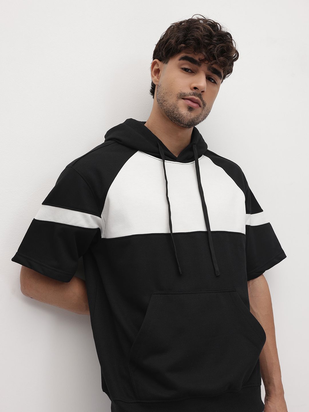 The Roadster Life Co. Colourblocked Hooded Sweatshirt