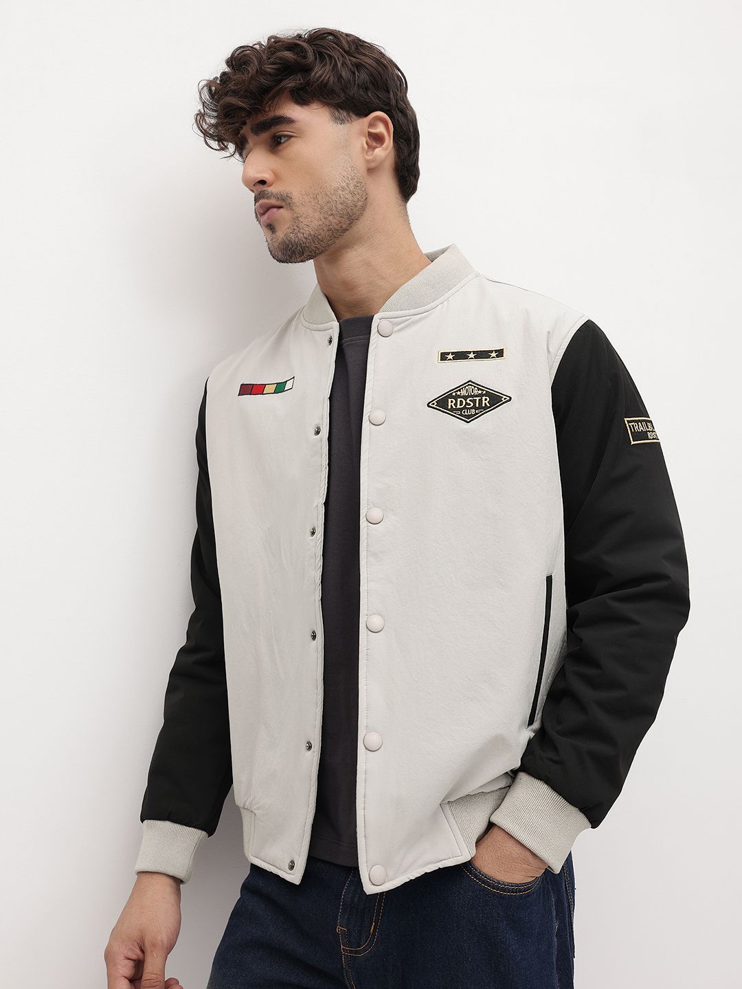 The Roadster Life Co. Bomber Jacket with Applique Details