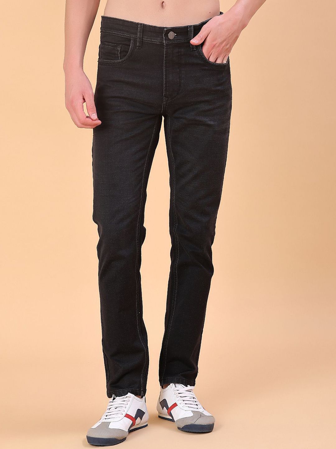 V-Mart Men Skinny Fit Mid-Rise Light Fade Stretchable Jeans