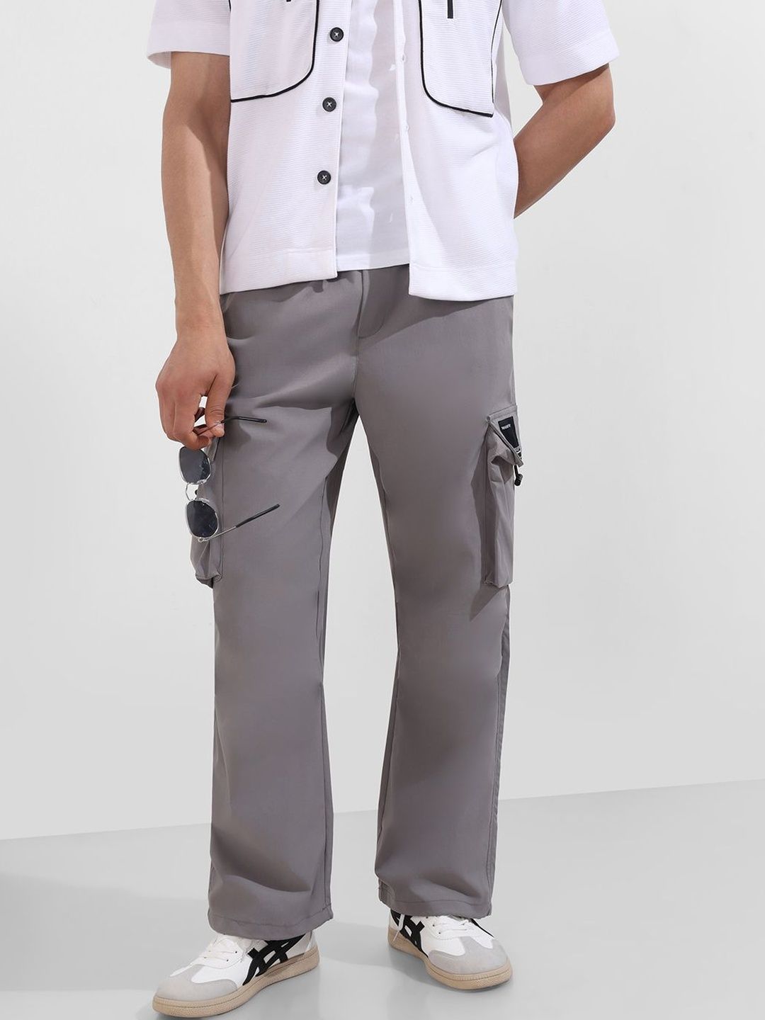 The Indian Garage Co Men Textured Cargos Trousers