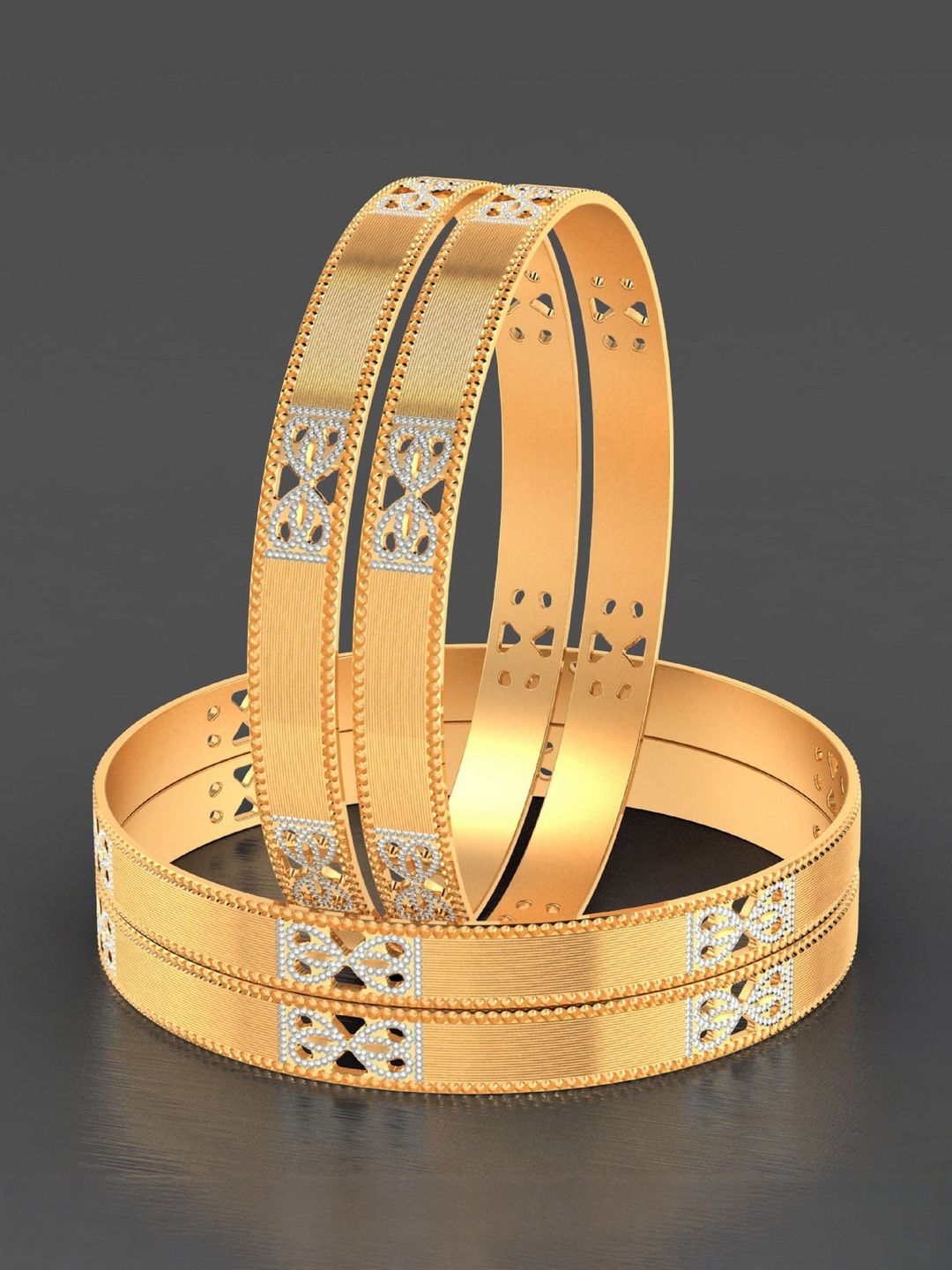 Buy Anouk Women Set Of 4 Brass Gold-Plated Bangles - Bangle for