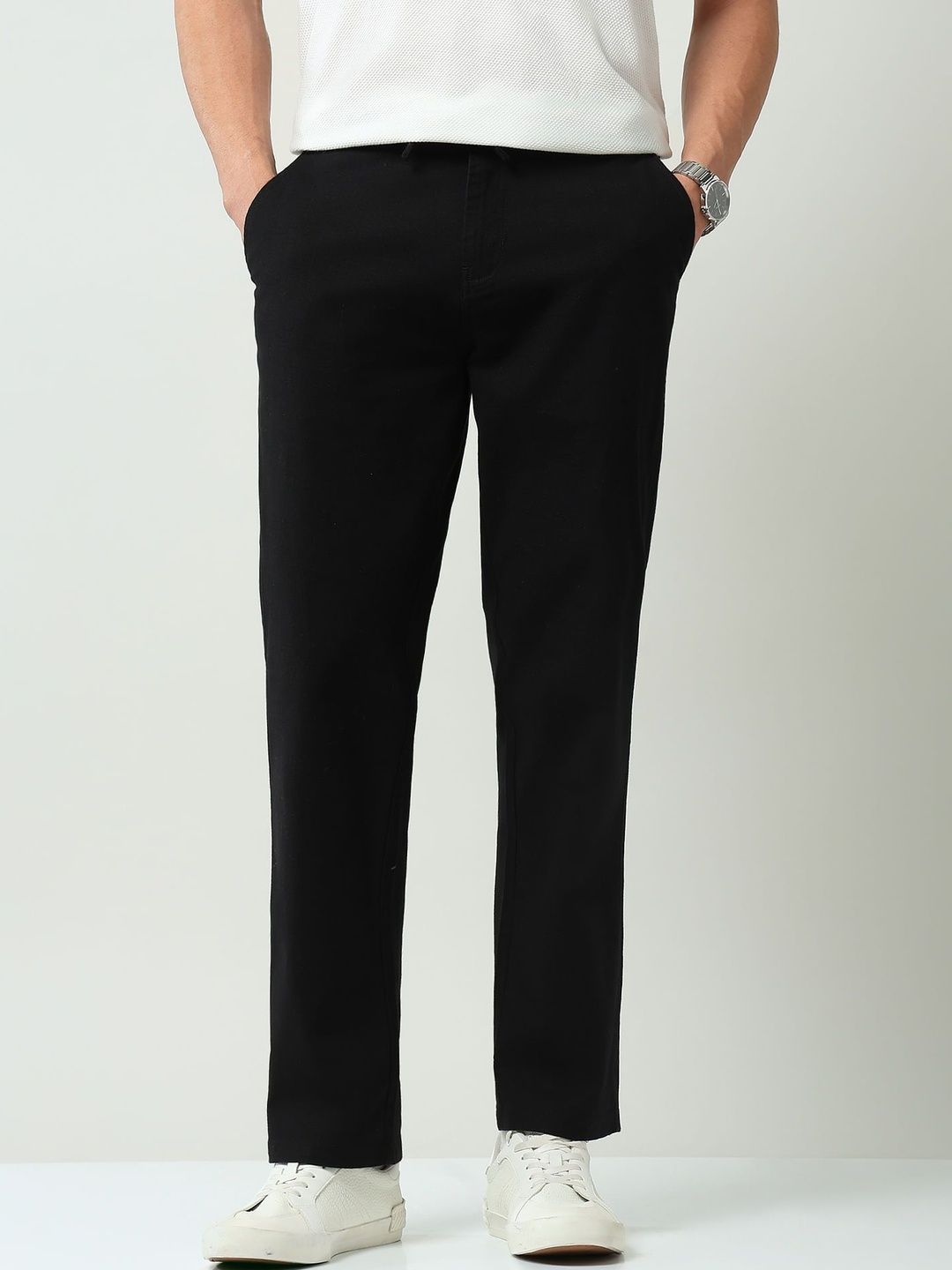 AD By Arvind Men Smart Mid-Rise Regular Fit Chinos Trousers