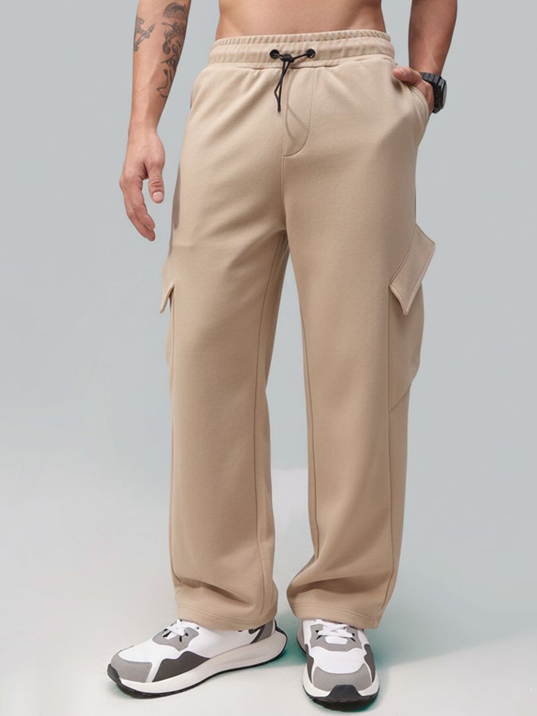 MADSTO Men Baggy Fit Cargo Track Pants