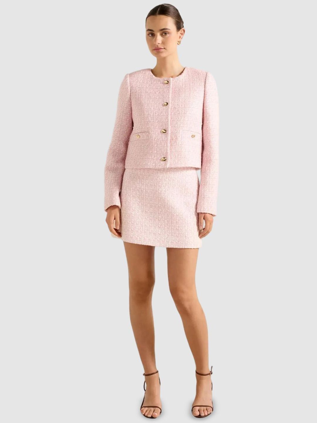 Forever New Self Design Mini Straight Skirts