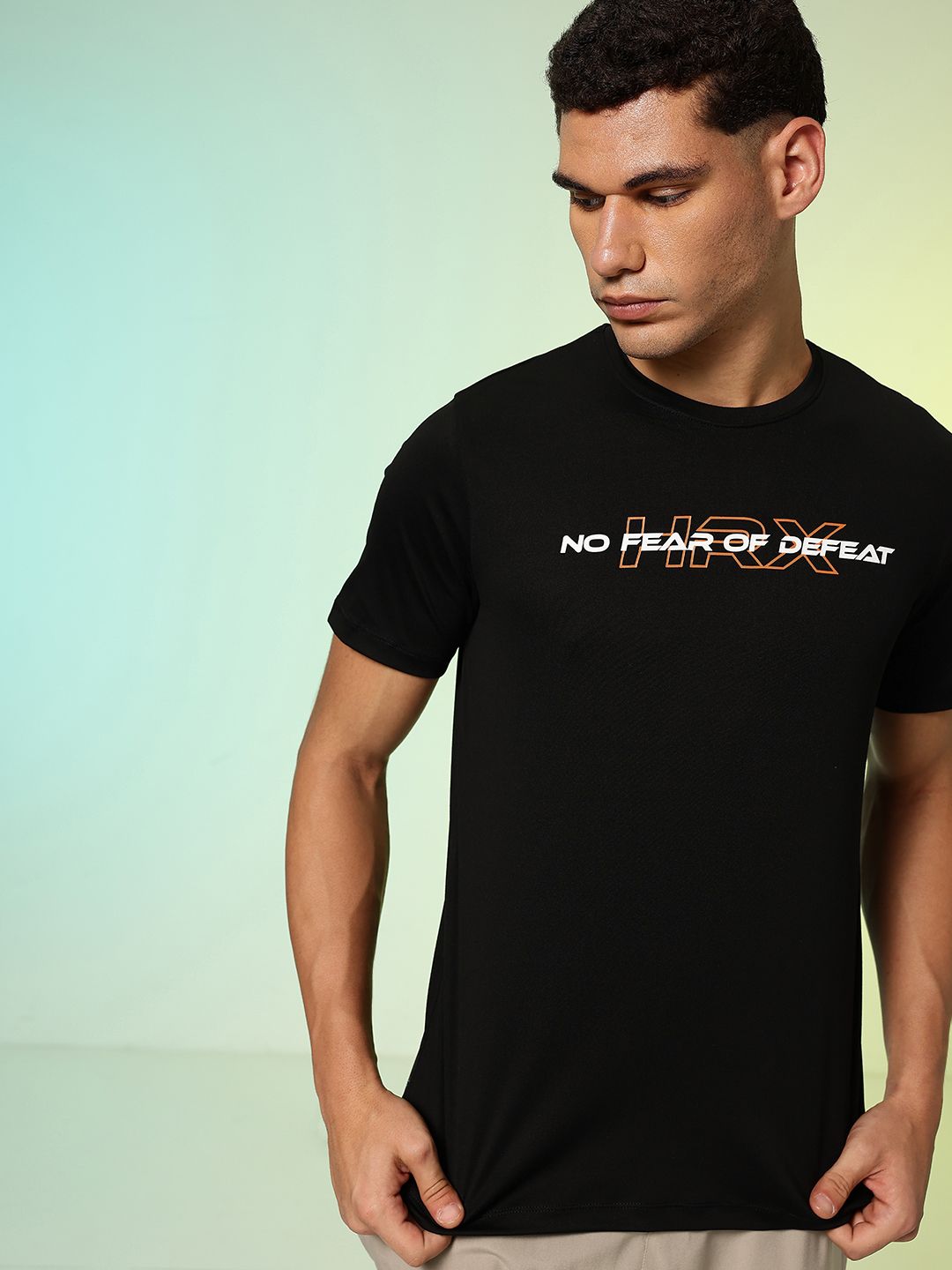 HRX by Hrithik Roshan Typography Printed Rapid-Dry Training T-shirt