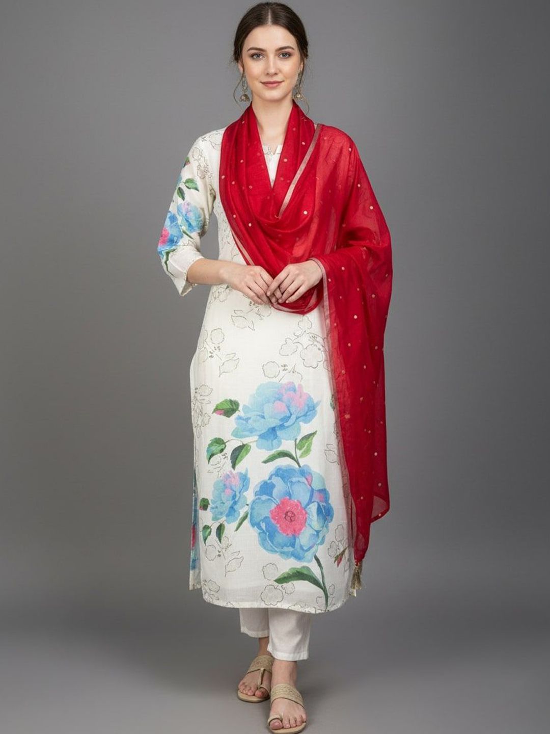 Sangria Women Chanderi Polka Dot Printed Dupatta