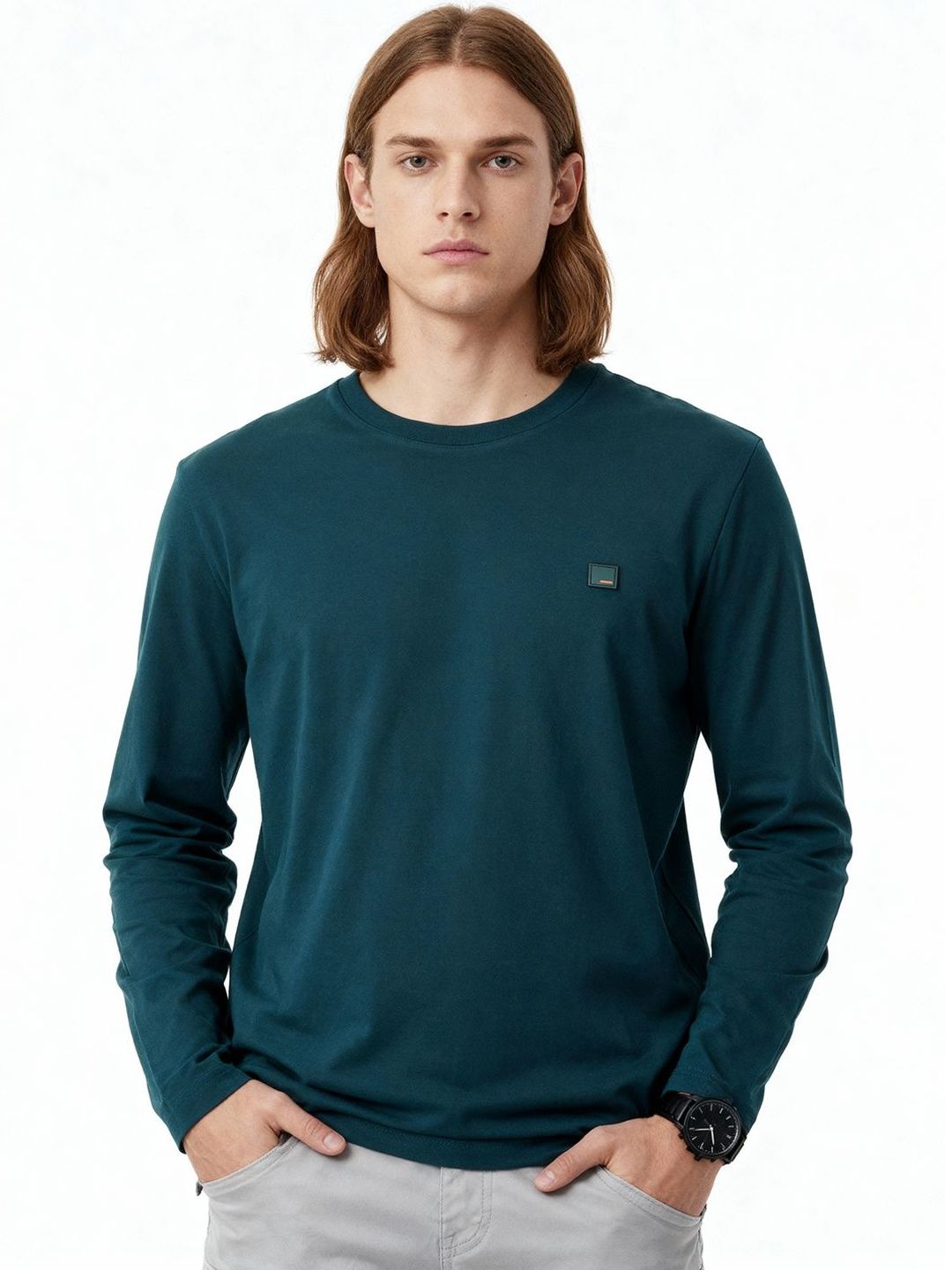 DAMENSCH Men Solid Round Neck T-shirt