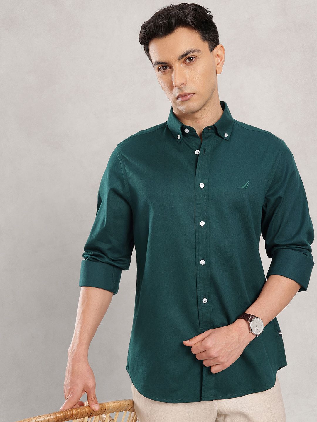 Nautica Slim Fit Button-Down Collar Casual Shirt