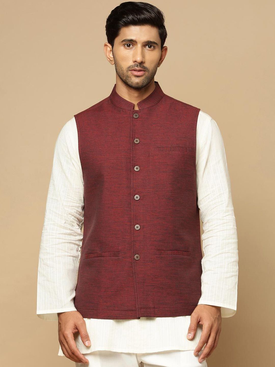 Fabindia Men Pure Cotton Nehru Jacket