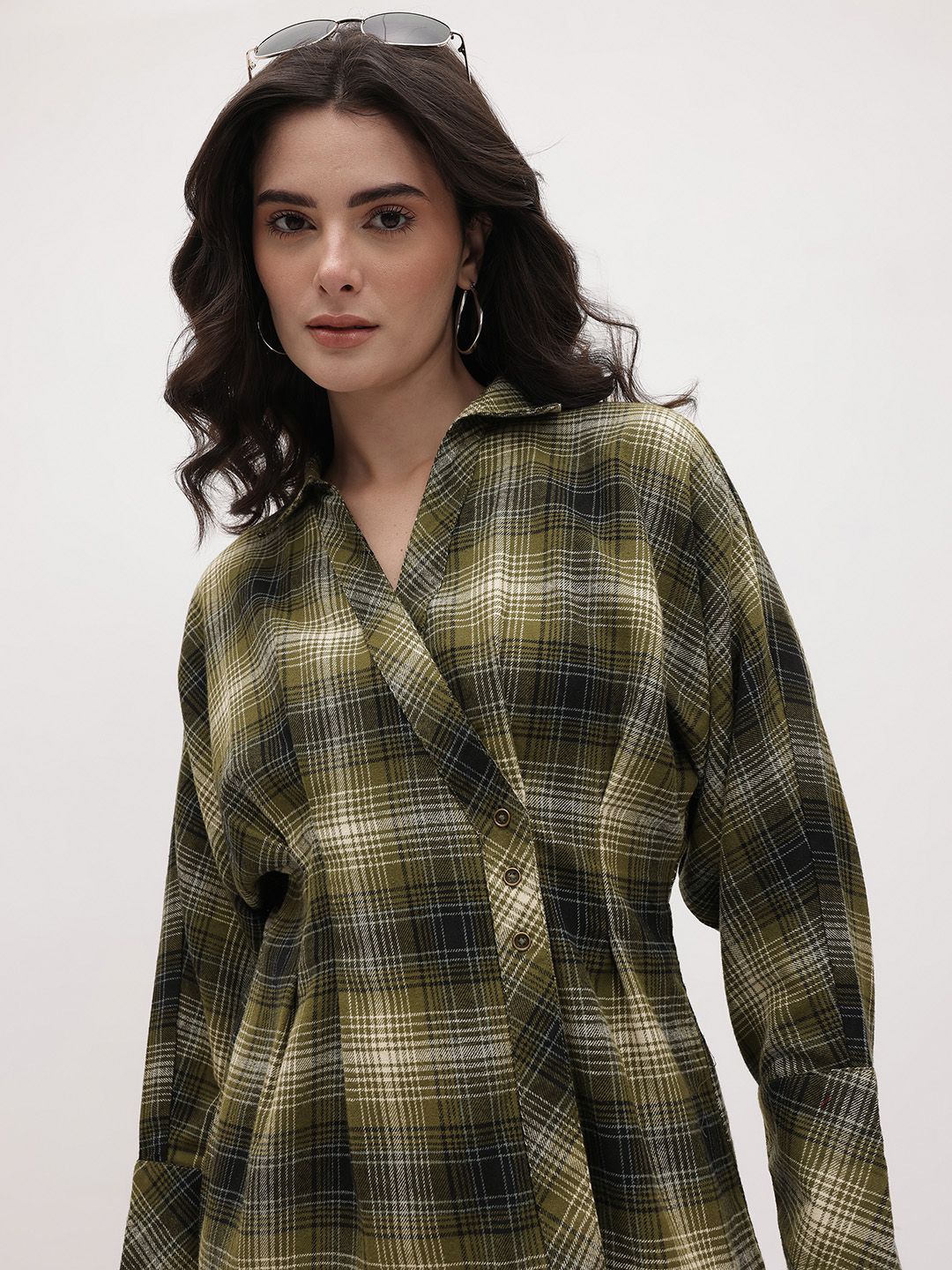 Roadster The Roadster Life Co. Classic Tartan Checked Double-Breasted Casual Shirt