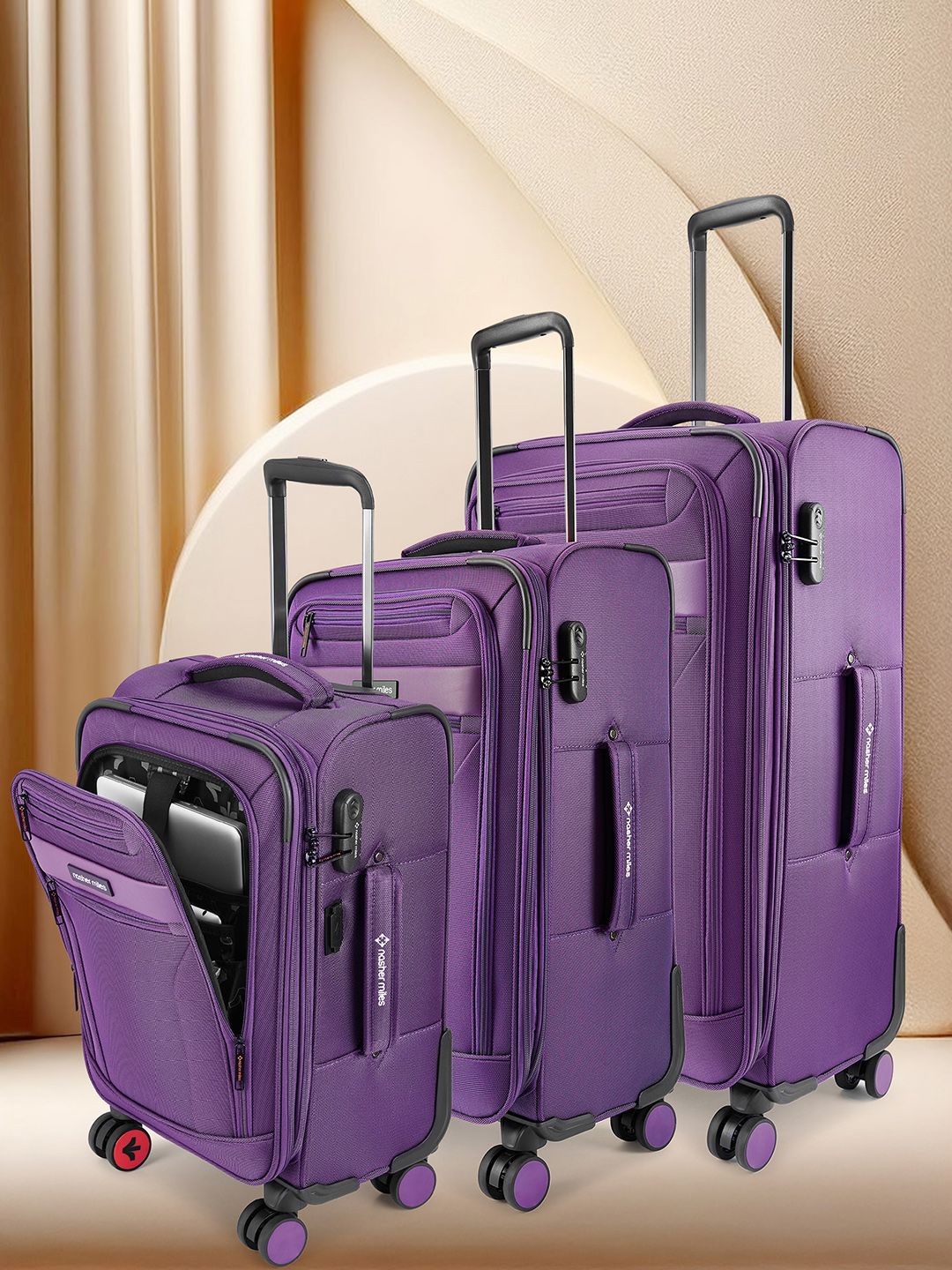 Buy Nasher Miles Set of 3 Purple Berlin Expander Soft-Sided
