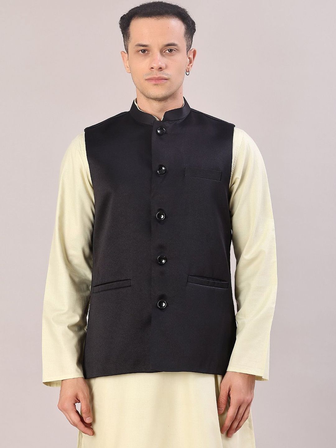 V-Mart Mandarin Collar Sleeveless Nehru Jacket