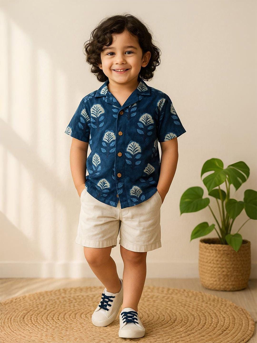 Urban Birdie Boys Comfort Floral Printed Casual Shirt
