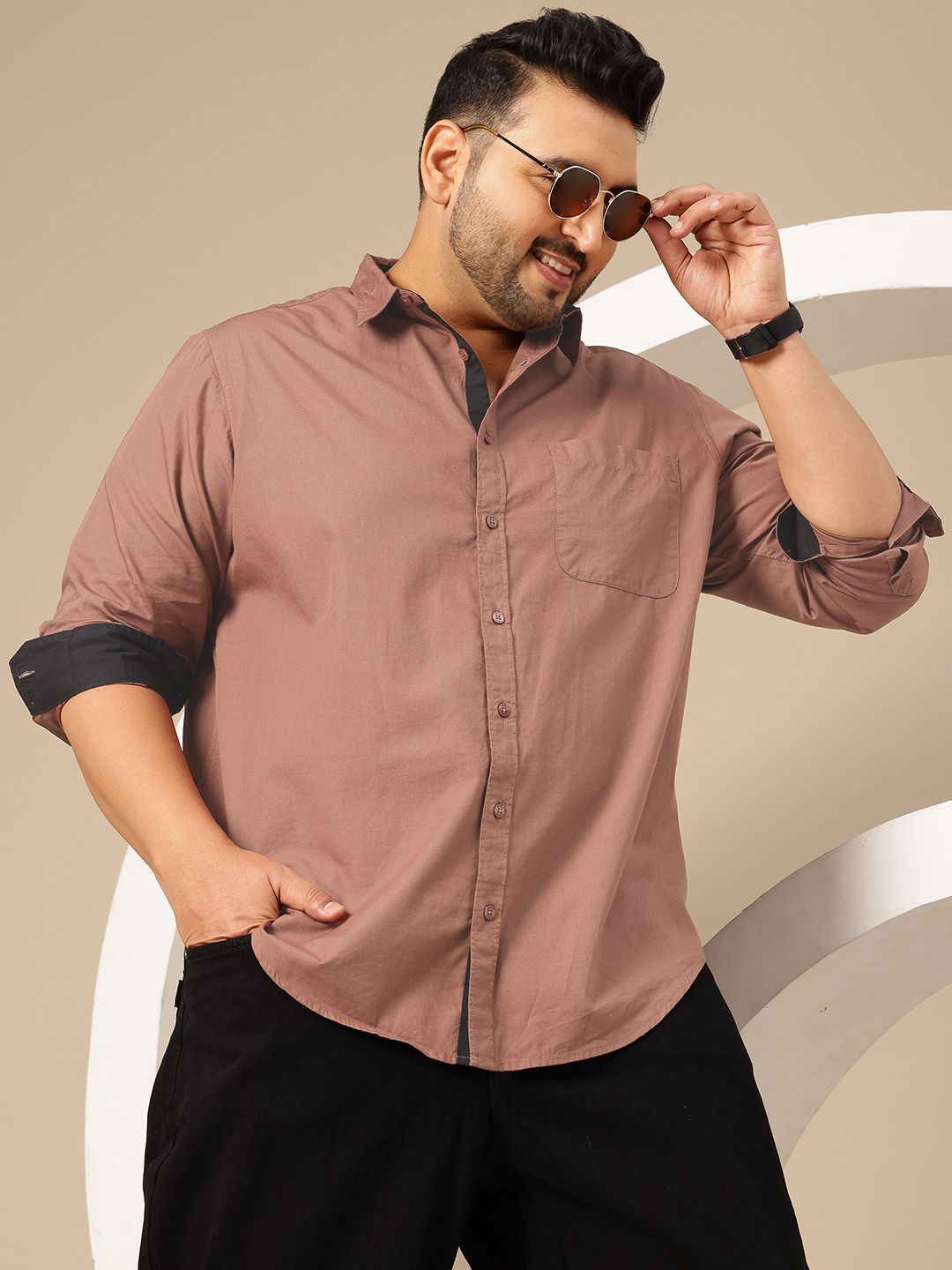 Pure Cotton Casual Shirt Sztori Plus Size Comfort Pure Cotton Casual Shirt