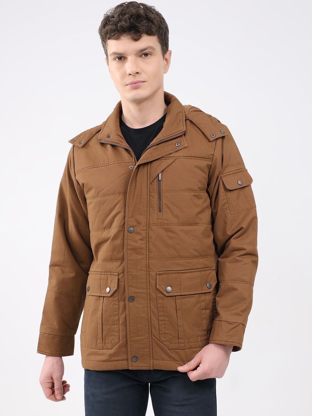 Monte Carlo Hooded Puffer Jacket With Shoulder Tabs