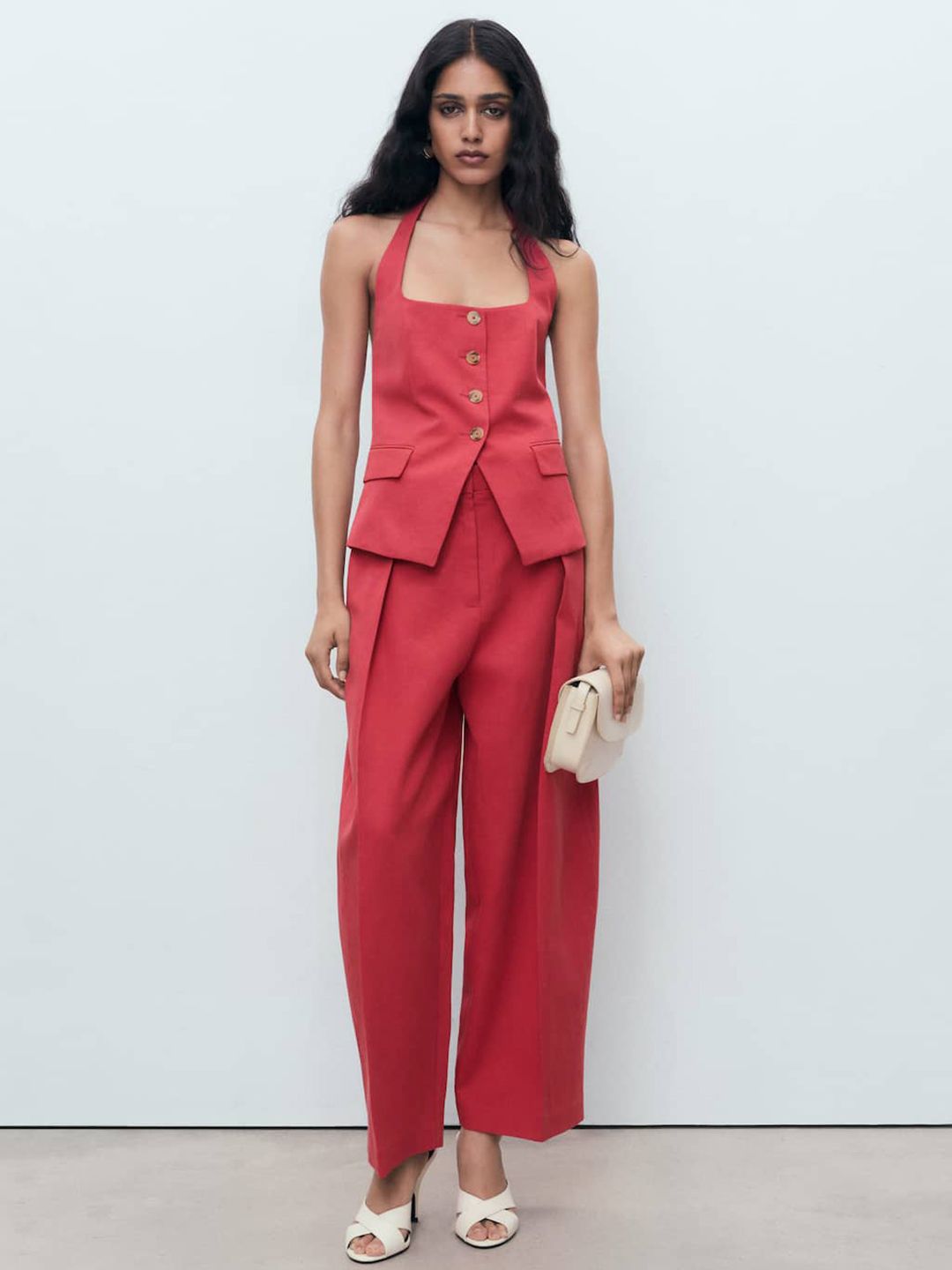 Halter Neck Button Down Waistcoat