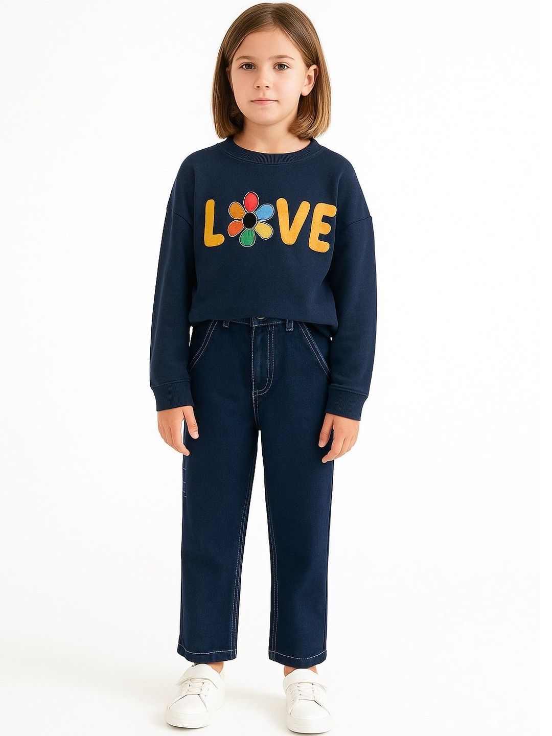 GUTI Girls Boyfriend Fit Low-Rise Stretchable Jeans