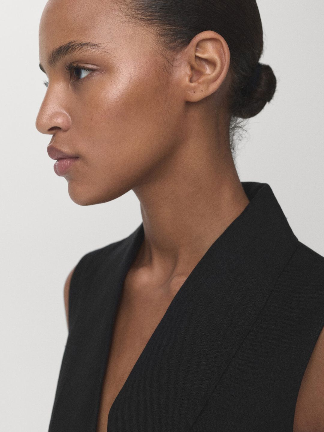 Lapel Collar Waistcoat With Belt