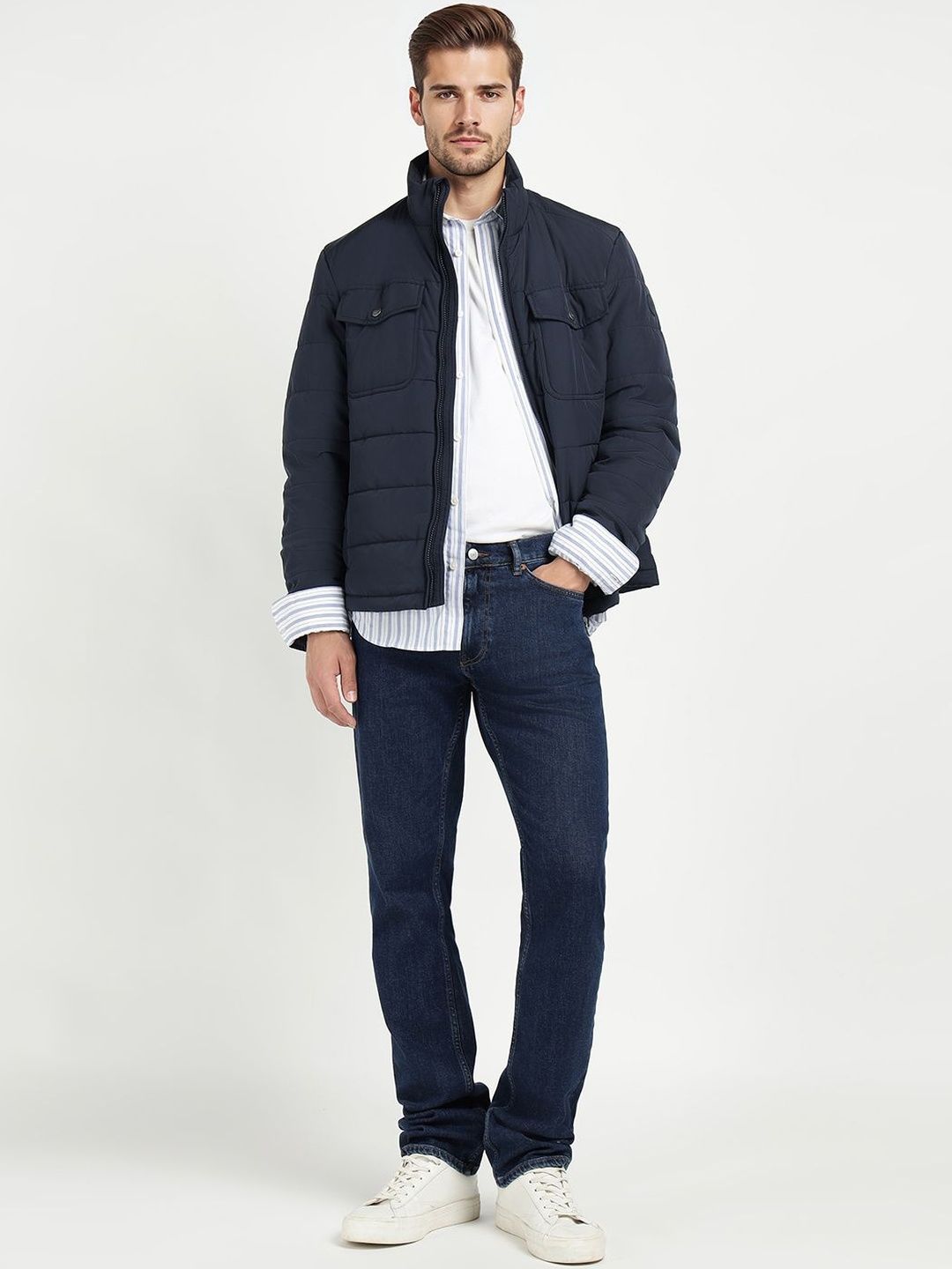 GANT Men Quilted High Neck Lightweight Puffer Jacket