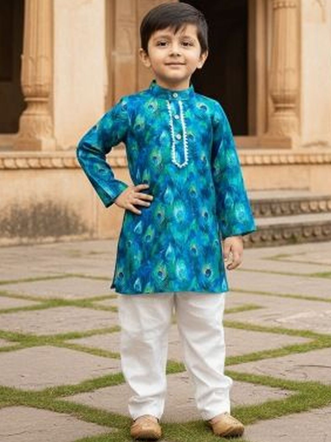 CORD OF LOVE Boys Ethnic Motifs Printed Regular Kurta with Pyjamas