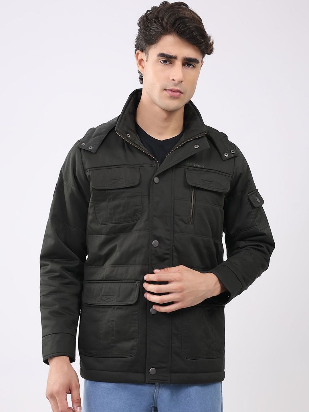 Monte Carlo Men Solid Pocket Detailing Puffer Jacket