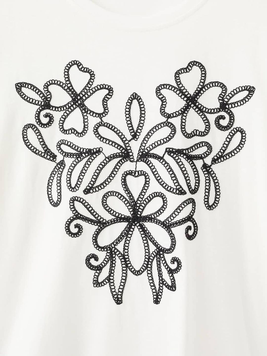 Floral Embroidered Round Neck T-Shirt