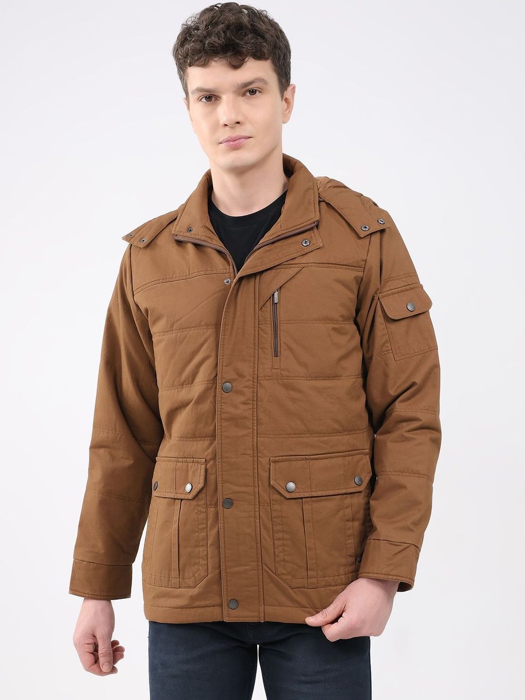 Monte Carlo Hooded Puffer Jacket With Shoulder Tabs
