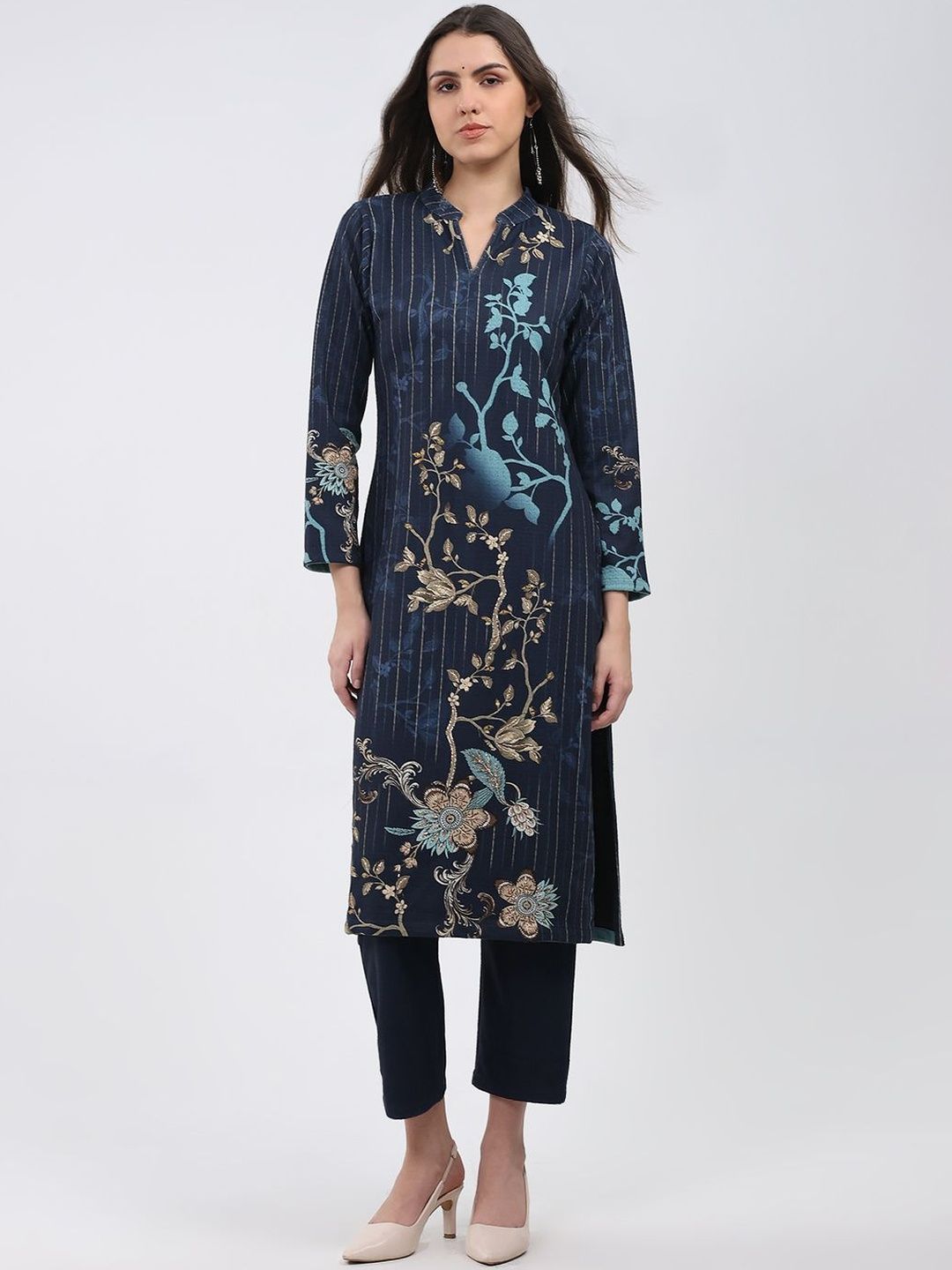 Monte Carlo Women Floral Printed Regular Kurta with Trousers
