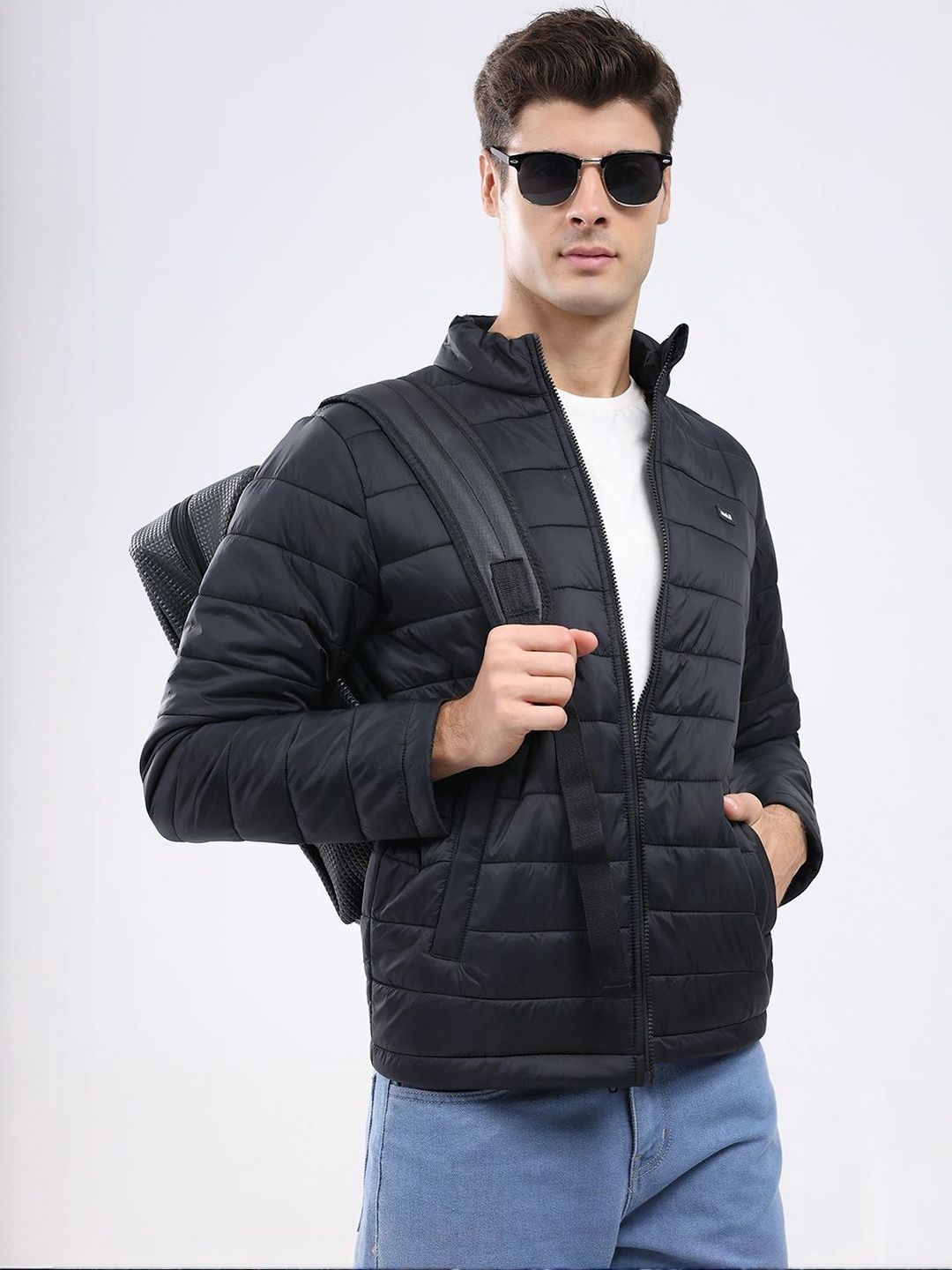 rock.it Men Mock Collared Long Sleeves Zipped Puffer Jacket