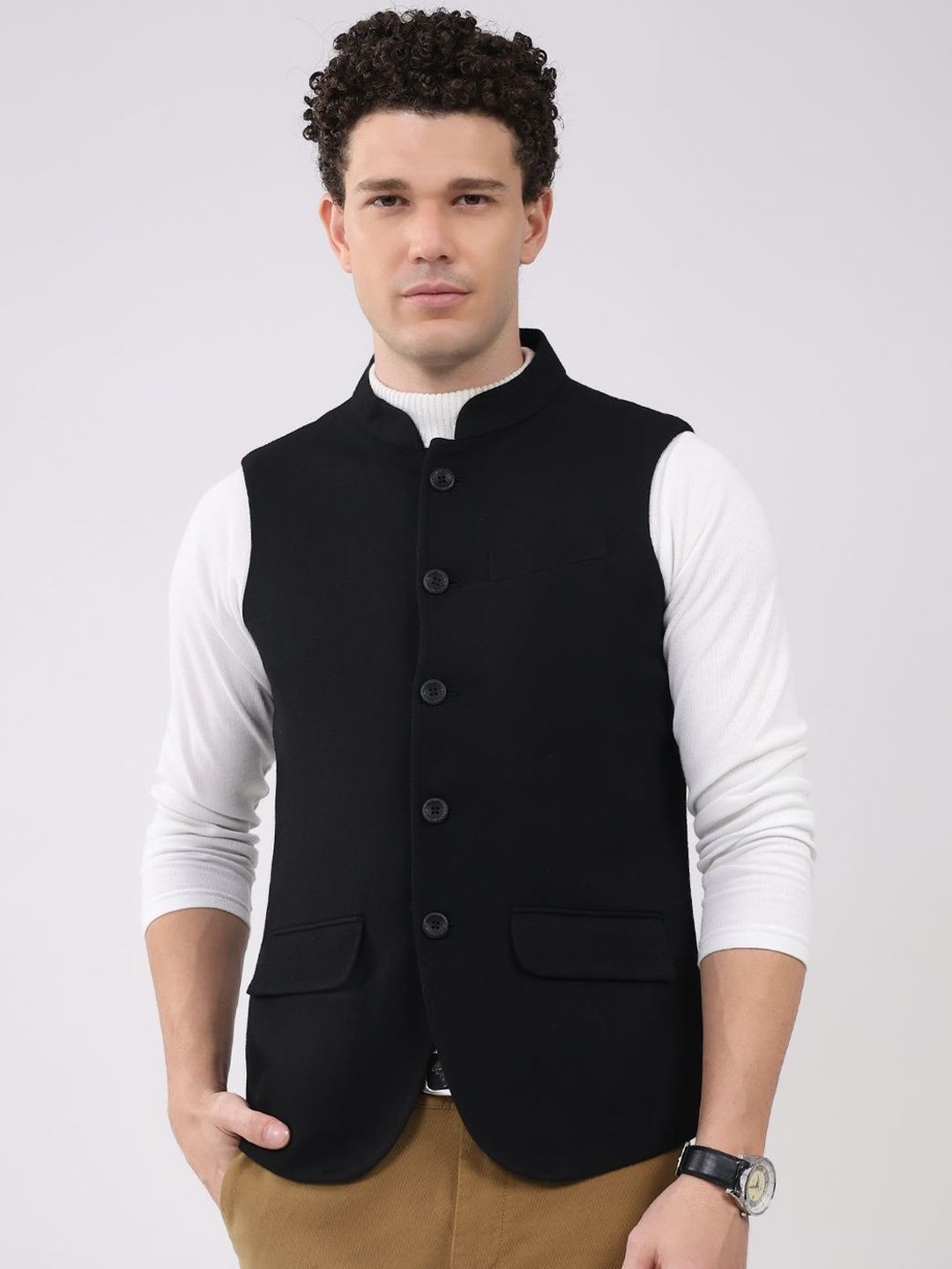 Monte Carlo Men Camouflage Woollen Sleeveless Puffer Jacket