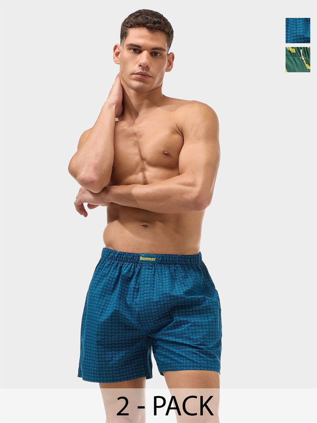 bummer Pack Of 2 Printed Pure Cotton Boxers